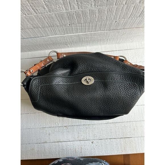 COACH Purse #8A37 BLACK Turn Lock Mini Pebbled Leather Bag - Picture 11 of 15